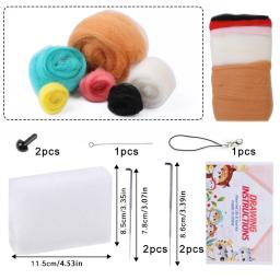 Pacote de feltragem de lã para DIY artes e ofícios, agulha feltragem starter kit, brinquedo artesanal animal, fio não acabado, bordado, 1 pc - Image 2