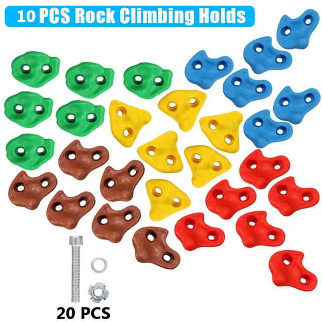 Holds de Escalada para Crianças com Hardware Inclusos - 10 Peças para Montar Sua Parede de Escalada DIY