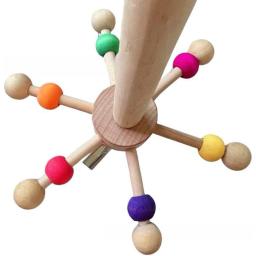 Brinquedo de forrageamento papagaio com bolas giratórias, carrinho de madeira interativo do pássaro, brinquedo colorido para pombinhos, produtos para animais de estimação - Image 6