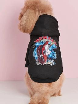 Roupas impressas em veludo confortáveis para animais, moletons quentes para cães e gatos, simples e trela - Image 3
