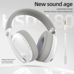 SmailWolf-L80 Bluetooth sem fio fones de ouvido de três modos fone de ouvido leve 2.4G fones de ouvido para jogos esportes baixo - Image 4
