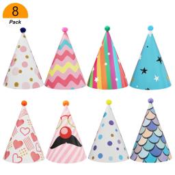 Chapéu de papel para adultos e crianças, decoração de festa para casamento, Baby Shower, feliz aniversário, Home Supplies, 8pcs - Image 1