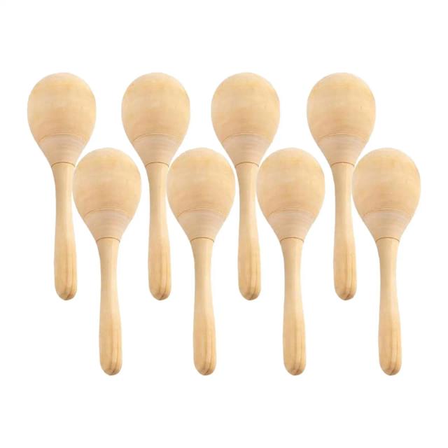 Maracas de Madeira DIY: Kit com 8 Maracas em Branco para Pintura em Festas e Aniversários