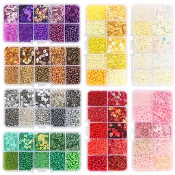 Conjunto de lantejoulas de arroz, Imitation Pearl Material, 1 caixa por pacote, Conjunto 10 grade - Image 1
