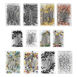 Moda Agulhas De Costura com Vidro Colorido e Cerâmica Cabeça Bead, Ponto Agulhas De Tricô, Fixo Pin De Segurança DIY, 32mm, 50 PCs, 100PCs - Image 2