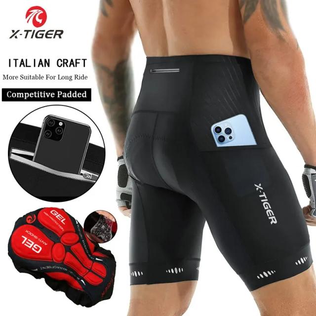 Calções de Ciclismo Masculinos Acolchoados em Gel - Conforto e Performance