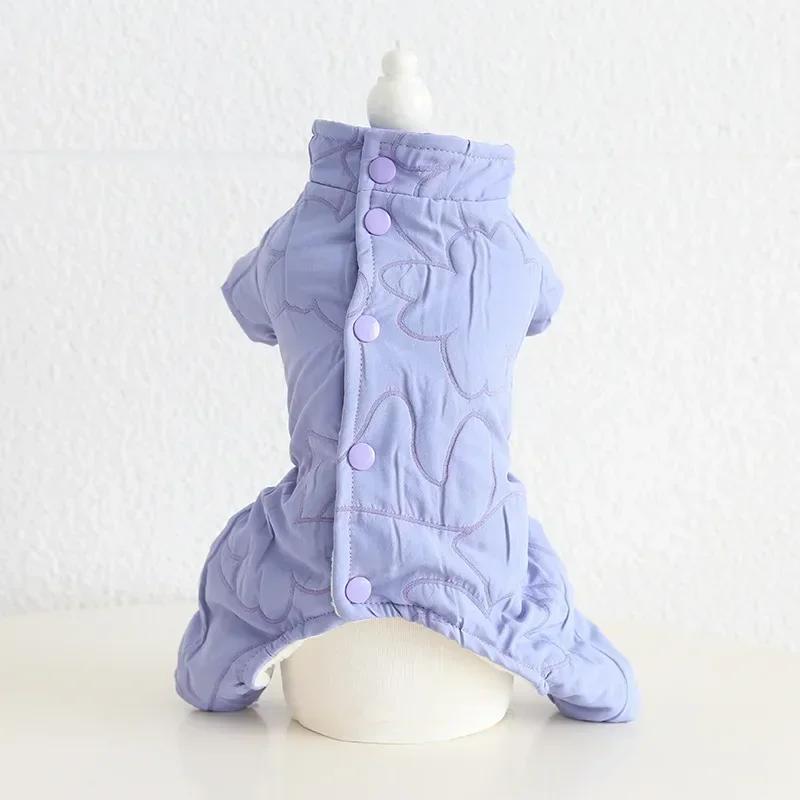 Macacão de estimação de quatro patas com algodão quente, cardigã outono e inverno, roupas para cães, macacão para animais, 1 pc, 2023 - Image 1