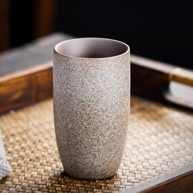 Caneca de Café Retro de CerâmicaJaponesa 230ml - Estilo Vintage para Restaurante e Escritório