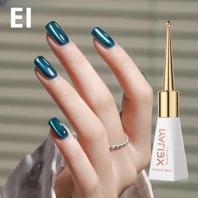 Esmalte XEIJAYL12D Flash Laser Gel: Talão de Vidro Olho de Gato com Brilhos - Verniz Semi-Permanente Profissional