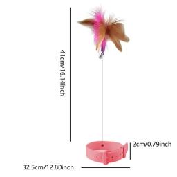 Brinquedo interativo com penas Varinha para gatos, Teaser de penas engraçado, Vara com sino, Coleira de gatinho, Brinquedos de treinamento para gatos - Image 6