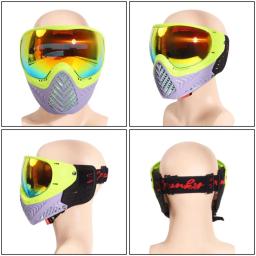 Máscara protetora de paintball com térmica anti-fog goggle, equipamento de airsoft tático ao ar livre, cinza-amarelo, verde, novo modelo - Image 6