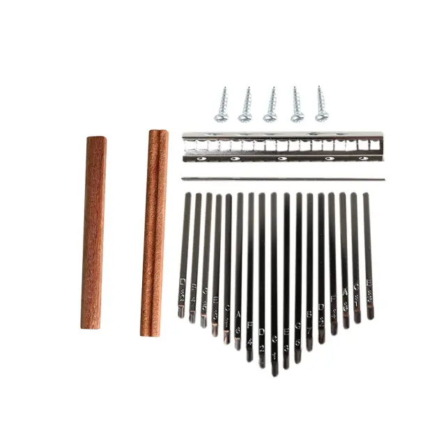 Kit Completo de 17 Teclas para Kalimba com Acessórios, Ferramentas de Ajuste e Materiais DIY de Instrumentos Musicais