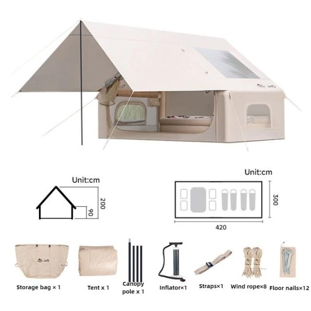 Acampamento portátil automático inflável tenda abrigos ao ar livre durante a noite dobrável à prova dwaterproof água proteção solar conjunto de equipamentos acampamento