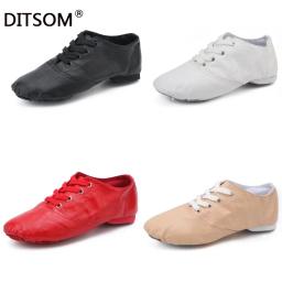 2024 tênis de dança de couro genuíno para mulheres homens macio respirável esporte jazz sapatos de dança ballet yoga ginásio sapatos de exercício 28-45 - Image 2