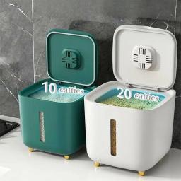 Caixa de arroz à prova de insetos à prova de umidade Frasco selado de grãos Recipiente de cozinha Armazenamento de balde Pet Dog Food Box com tampa de bala - Image 3