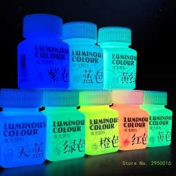 Brilho no escuro tinta acrílica fluorescente, decoração do Dia das Bruxas, pintura de arte, artesanato ao ar livre e interior, tecido - Image 1