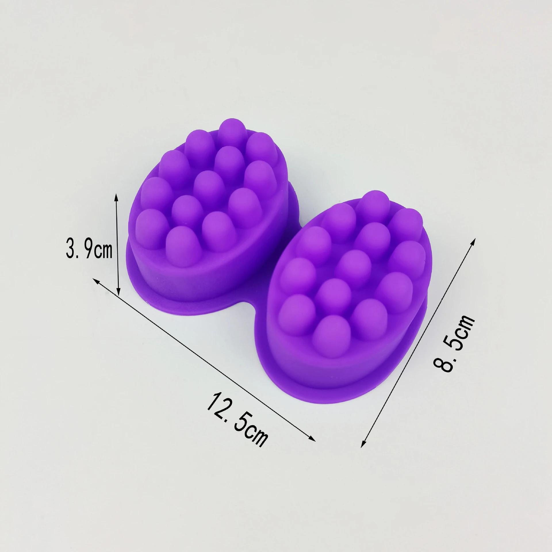 3/2/1 Furos Silicone Soap Moldes 3D Massagem Terapêutica Bar Fazendo Resina Artesanato Ferramentas de Cozimento Ferramentas Mold DIY Forma Oval Oil Soaps - Image 1