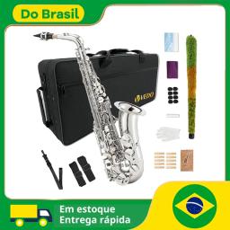 Saxofone Alto VEDO Bb, Saxofone para Iniciantes, Saxofone para Estudantes, Saxofone Alto, Saxofone para Iniciantes, Saxofone para Estudantes Prata - Image 1