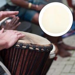 Acessórios De Pele De Tambor Africano, Substituições De Parte De Percussão, Capas De Bongo, Pele De Cabra, Bege, 30cm, 35cm - Image 6