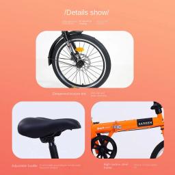 SKIG-Bicicleta dobrável leve para homens e mulheres, Mini Bike, Camping ao ar livre, Home Bike, 16 Polegada, Adulto - Image 4