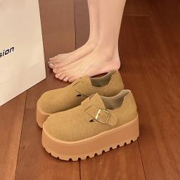 Sapatos de plataforma Mary Jane para mulheres, slides de deslizamento, casuais, conforto, ao ar livre, preguiçosos, inverno, moda - Image 1