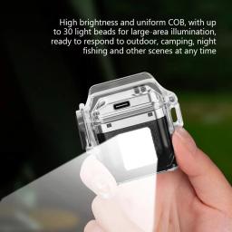 Iluminação recarregável arco mini chaveiro, display led ao ar livre, lanterna cob, à prova d'água - Image 2