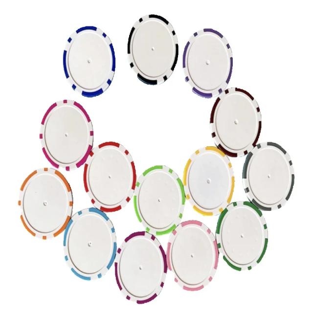 Conjunto de 10 Marcadores de Golfe em Branco de Metal ABS - 40mm de Diâmetro e 11.9g sem Logotipo