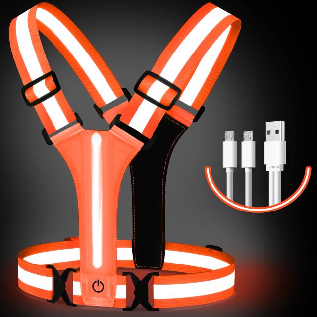 Colete Reflexivo LED Recarregável de Alta Visibilidade para Corrida e Ciclismo