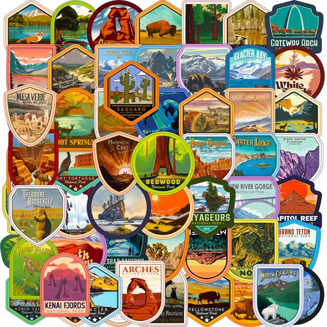 US National Park Graffiti Adesivos 10/30/60 Pcs Impermeáveis PVC