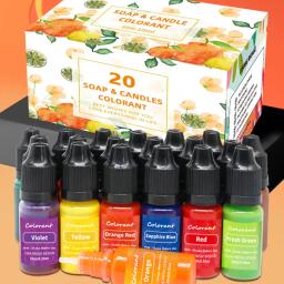 1 conjunto de corante de vela 20 cores líquido vela que faz a tintura para diy vela que faz a fonte kit vela coloração para soja corantes 0.35oz/10 ml - Image 4