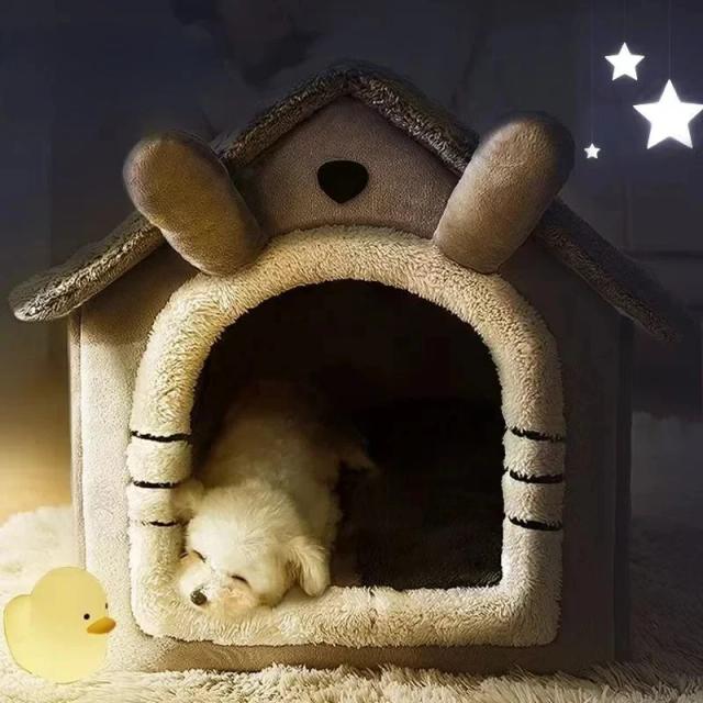 Cama Aconchegante para Animais de Estimação com Almofada Removível - Ideal para Gatos e Cachorros no Inverno