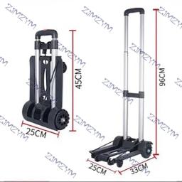 Rodas para carrinho de compras dobrável portátil casa reboque manuseio bagagem transporte de carga de quatro rodas liga de alumínio - Image 5