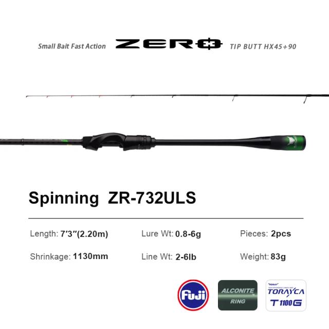 Purelure ZERO Vara de Pesca Leve em Carbono Alto com Lançamento Longo