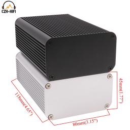 Caixa Completa De Alumínio, Chassis Amplificador, Caixa DIY, Audio DAC, PC Radio Project, Prata, Preto, 118x80x45mm, 1Pc - Image 1