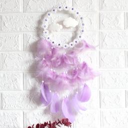 LED Light Cloud Dream Catcher Hanger, Feather Handmade, Wall Hanging, Art Decor, Pena Pingente, Presentes de Aniversário - Image 5