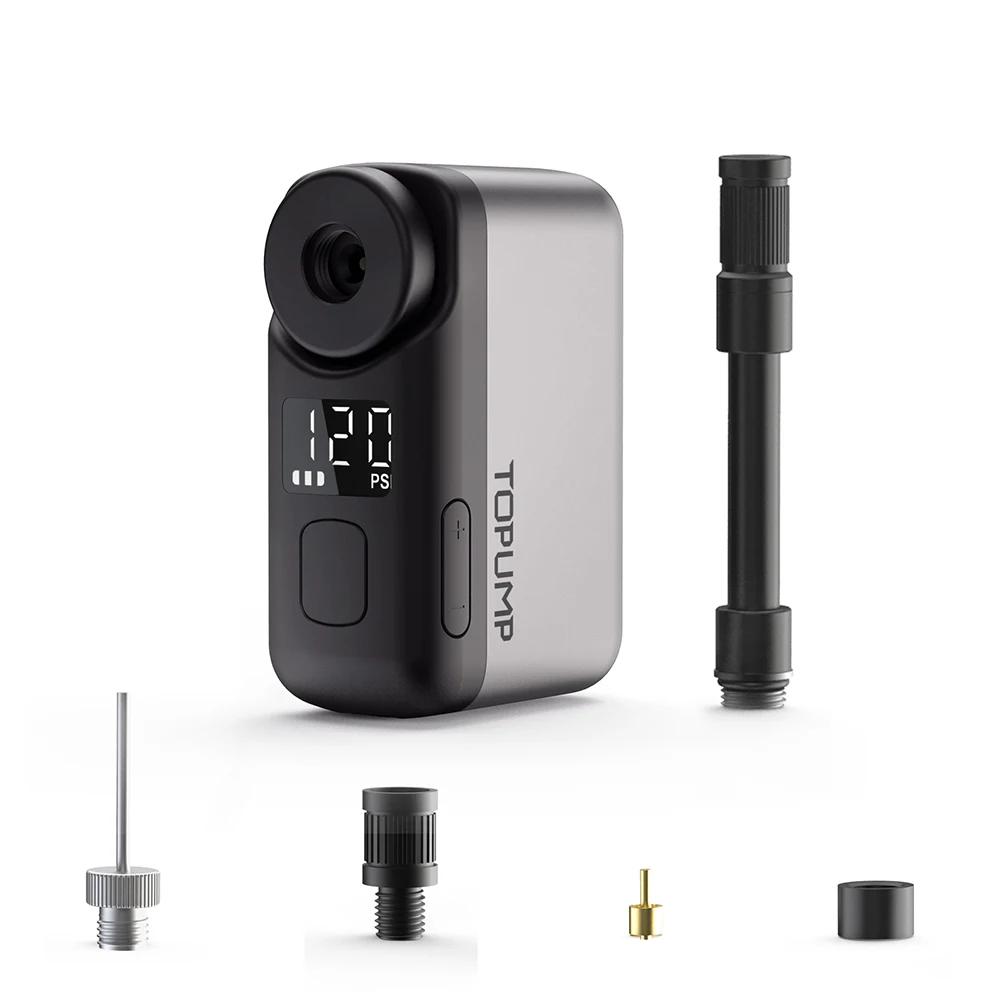 Topump tb2 pro mini bomba elétrica portátil para bicicleta inflador de pneus sem fio 120psi max 450mah bateria com tela carregamento rápido - Image 1