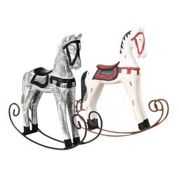 Madeira nórdica pintada artesanato a cavalo, Escultura de animais para hotel e loja, Decoração de mesa para casa - Image 5