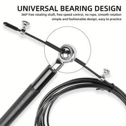 Corda de fio de alta velocidade, corda de arame, pular, corda preta, alça de alumínio, aço ajustável, fitness, treino, força, exercícios corporais - Image 4
