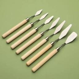 7pcs aço inoxidável pintura a óleo facas artista artesanato espátula paleta faca faca de mistura raspador arte ferramentas - Image 3