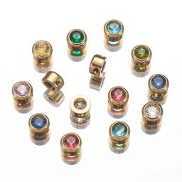 Stainless Steel Zircon Encantos para Fazer Jóias, Pingentes com Buraco, Colar, Pulseira, Brincos de Natal, DIY, 6mm, 10Pcs - Image 4