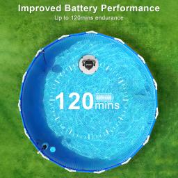 Limpador de piscina robótico sem fio, IPX8 impermeável, motor duplo, sucção forte, estacionamento automático, tempo de execução a 120 minutos - Image 5