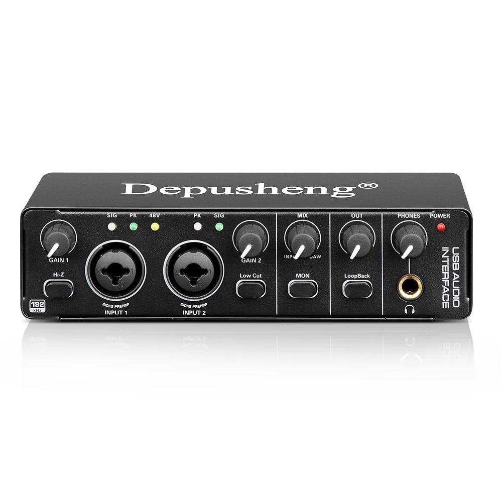 Depusheng-MD22 Interface de áudio, USB 3.0, placa de som com monitoramento, guitarra elétrica, gravação ao vivo, estúdio, canto, micro - Image 1