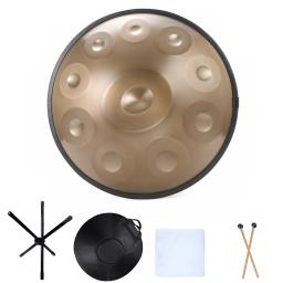 Tambor de aço Handpan para meditação Yoga, instrumentos musicais, D Minor Gold Pantam, 440HZ, 10 in, 12 in, 22 in, 432HZ, 9 Notes - Image 2