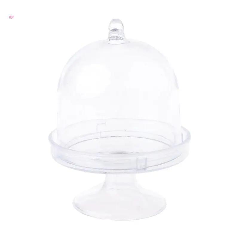Mini suporte de bolo caixa de cupcake lembrancinhas de casamento caixa de doces de plástico transparente ba - Image 1
