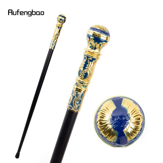 Cano de Luxo para Personagens de Halloween, Bastão Decorativo com Punho Redondo em Azul e Dourado, 93cm para Cosplay e Festas