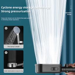 Chuveiro portátil pressurizado doméstico Chuveiro filtrado de três velocidades Bocal do aquecedor de água Acessórios do banheiro - Image 2