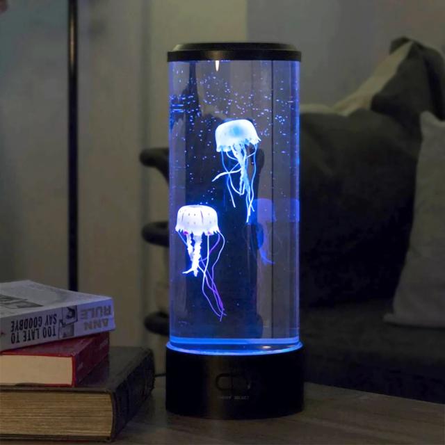Luminária de Mesa LED com Água-viva USB, Presente Infantil, Decoração Colorida para Quartos e Iluminação Noturna