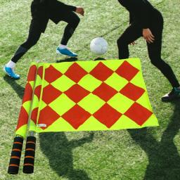 Bandeira do árbitro de futebol, 1 ou 2 peças, pequenos acessórios em forma de grade, para competição, jogar, esportes, partida, futebol - Image 2