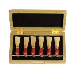 Quente saling bassoon madeira maciça reed caso amarelo detém 6 juncos de madeira nogueira bassoon reed caso com orifícios de ventilação woodwind acessórios - Image 1