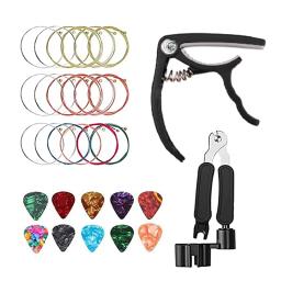 Kit de cordas de guitarra com suporte Pick, ferramenta acústica, escala adesivos, picaretas, mudando ferramenta, escala, 18pcs - Image 6
